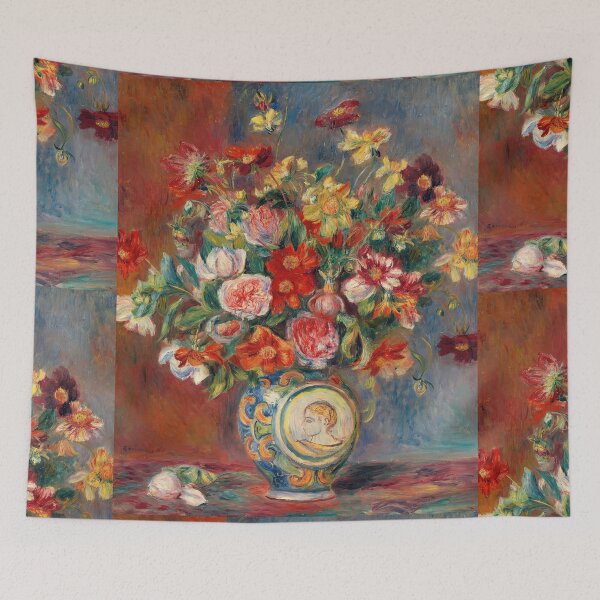 Item preview, Vase With Flowers by Pierre-Auguste Renoir: Lush Impressionist Floral Still Life designed and sold by artofuniverse.