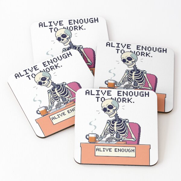 Item preview, Pixel Art Skeleton "Alive Enough To Work" Graphic designed and sold by NoriudaR.