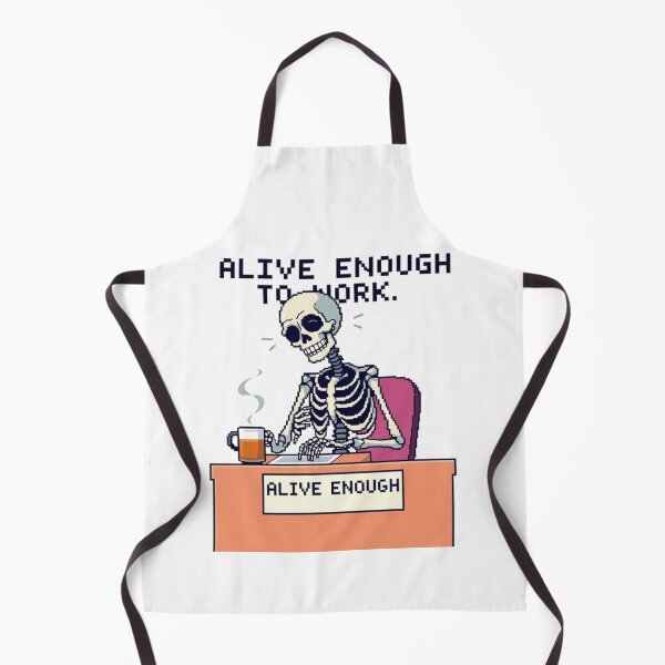 Item preview, Pixel Art Skeleton "Alive Enough To Work" Graphic designed and sold by NoriudaR.