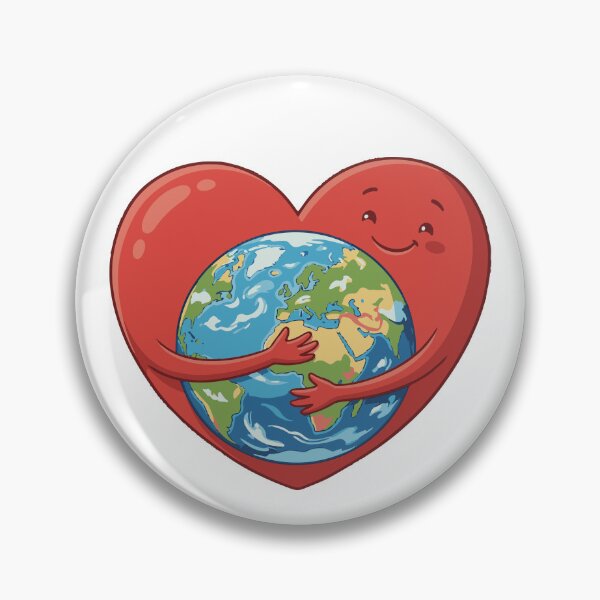 Item preview, Red Heart Hugging the Earth - Ecological Illustration designed and sold by Wolagno.