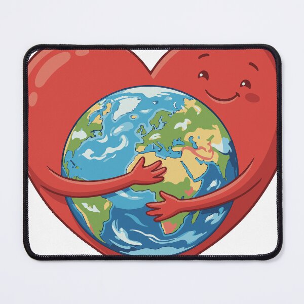 Item preview, Red Heart Hugging the Earth - Ecological Illustration designed and sold by Wolagno.