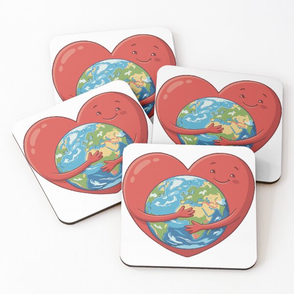 Item preview, Red Heart Hugging the Earth - Ecological Illustration designed and sold by Wolagno.