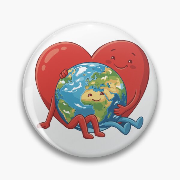 Item preview, Red Heart Hugging the Earth - Ecological Illustration designed and sold by Wolagno.