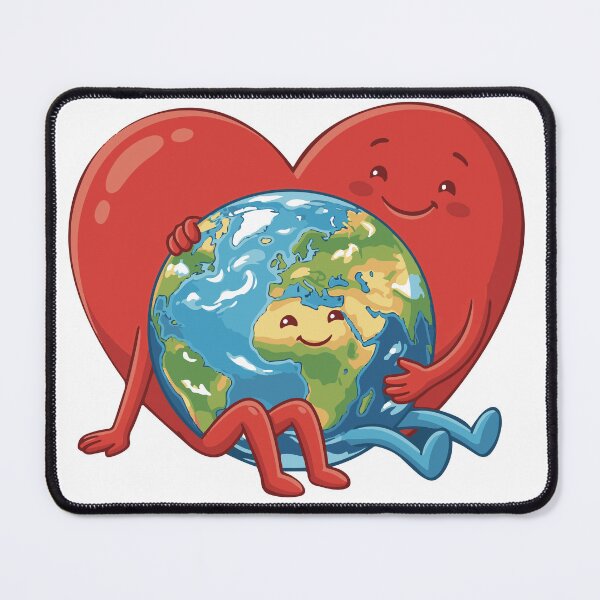 Item preview, Red Heart Hugging the Earth - Ecological Illustration designed and sold by Wolagno.