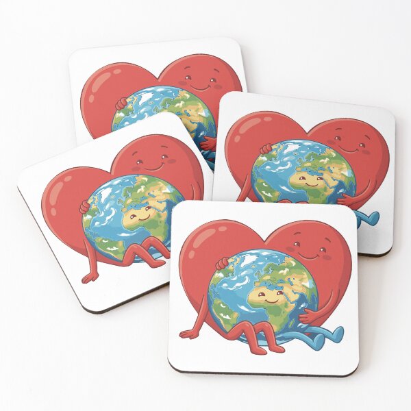 Item preview, Red Heart Hugging the Earth - Ecological Illustration designed and sold by Wolagno.