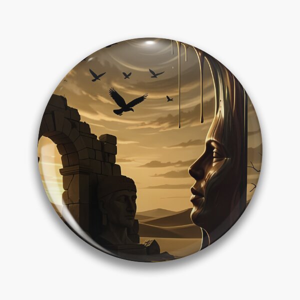 Item preview, Melting Clock Rises Above Desert Ruins At Dusk designed and sold by ArtaFutura.