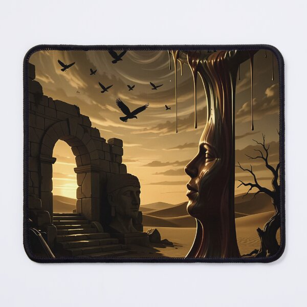 Item preview, Melting Clock Rises Above Desert Ruins At Dusk designed and sold by ArtaFutura.