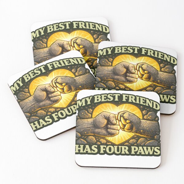 Item preview, My Best Friend Has Four Paws Dog Lover T-Shirt - Paw Fist Bump Design designed and sold by ascendzero.