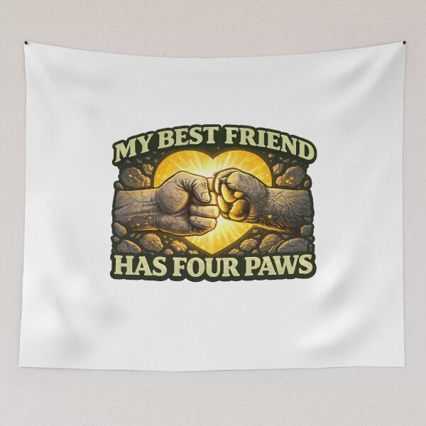 Item preview, My Best Friend Has Four Paws Dog Lover T-Shirt - Paw Fist Bump Design designed and sold by ascendzero.