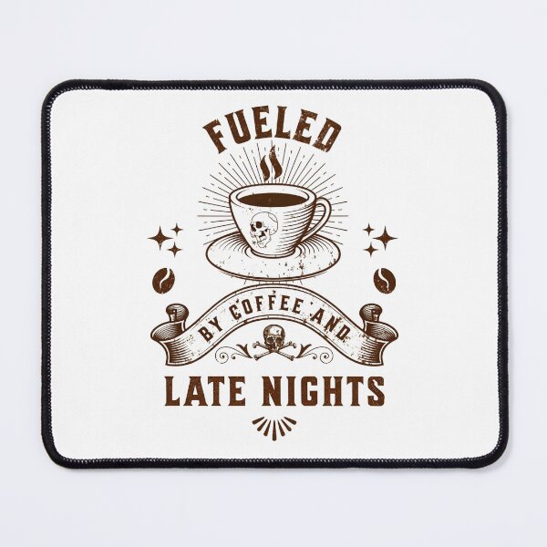 Item preview, Fueled By Coffee And Late Nights Funny Coffee Gift designed and sold by Patina & Pixel.