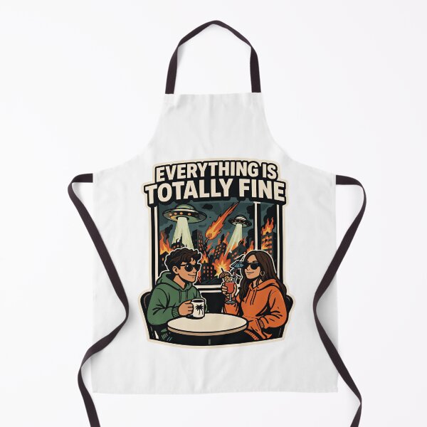 Item preview, Everything Is Totally Fine Apocalypse Cafe Illustration designed and sold by OliaCreate.