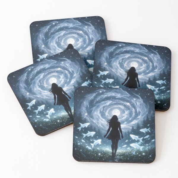 Item preview, Dreamy Moon Fish Fantasy Night Sky Aesthetic Art designed and sold by KnitOfShadoF.