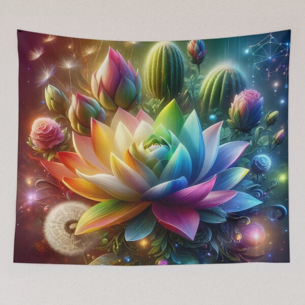 Item preview, Autism Acceptance Symbolic Floral Bouquet Art designed and sold by AI-Only Creations.