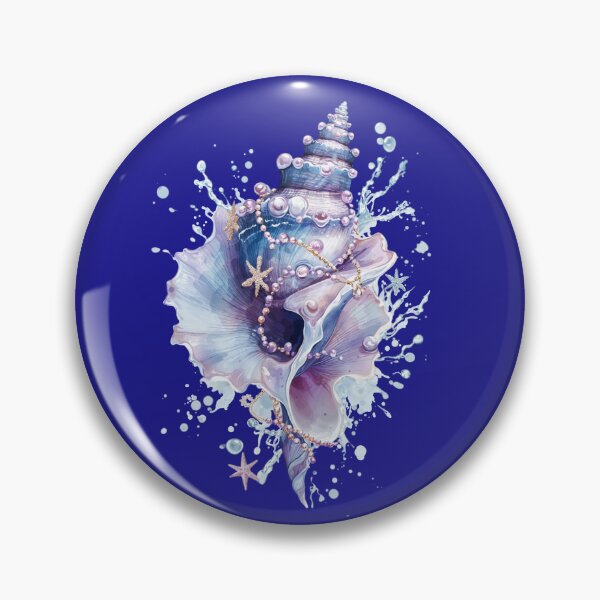 Item preview, Pastel Ocean Seashell with Pearls and Starfish Watercolor Aesthetic Coastal Art designed and sold by Anastasiia Yurevych.