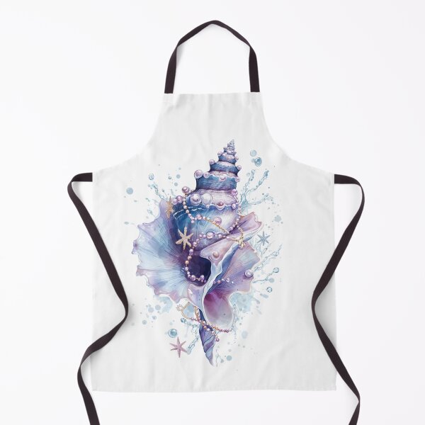 Item preview, Pastel Ocean Seashell with Pearls and Starfish Watercolor Aesthetic Coastal Art designed and sold by Anastasiia Yurevych.