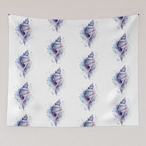 Item preview, Pastel Ocean Seashell with Pearls and Starfish Watercolor Aesthetic Coastal Art designed and sold by Anastasiia Yurevych.