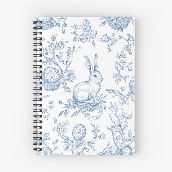 Item preview, Blue Toile Bunny Pattern designed and sold by OliaCreate.