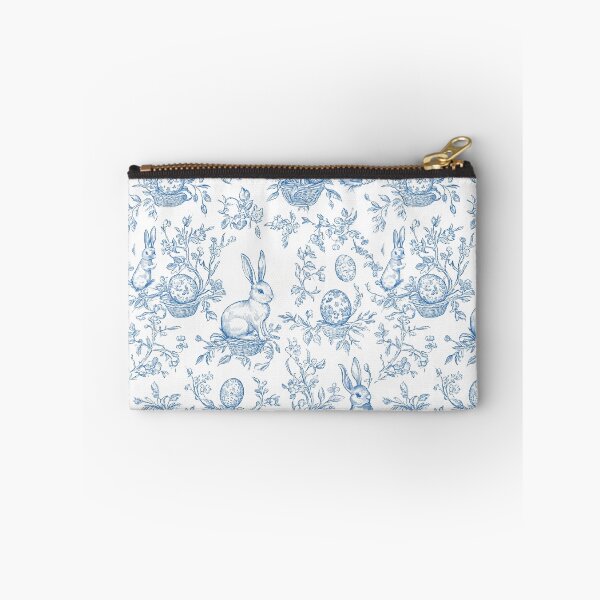 Item preview, Blue Toile Bunny Pattern designed and sold by OliaCreate.