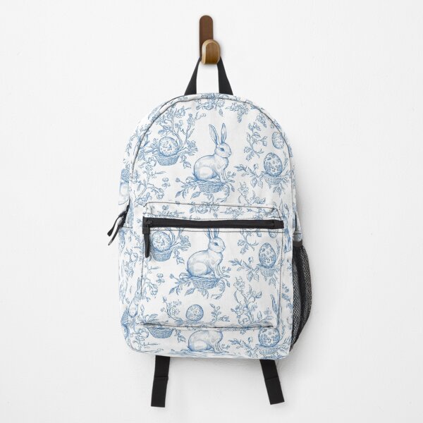 Item preview, Blue Toile Bunny Pattern designed and sold by OliaCreate.