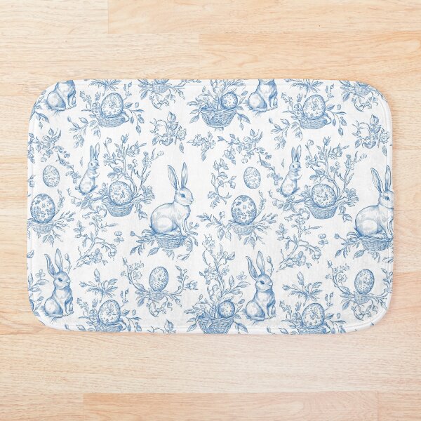Item preview, Blue Toile Bunny Pattern designed and sold by OliaCreate.
