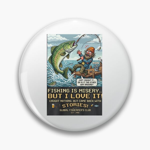 Item preview, Retro Pixel Art "Fishing is Misery... But I Love It!" Design designed and sold by NoriudaR.