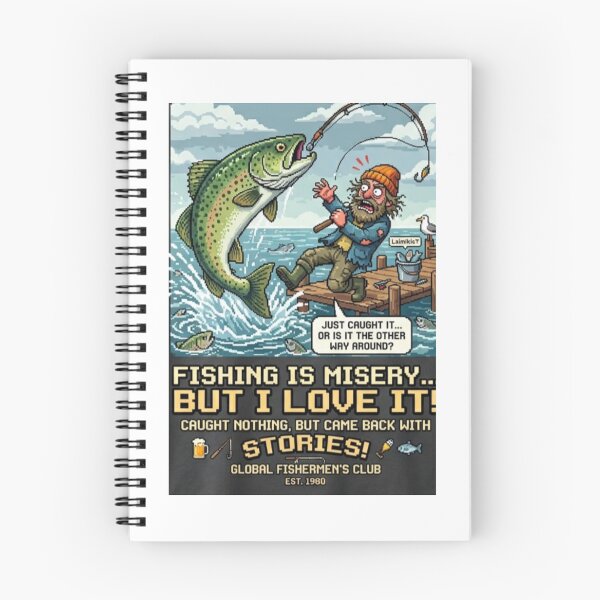 Item preview, Retro Pixel Art "Fishing is Misery... But I Love It!" Design designed and sold by NoriudaR.