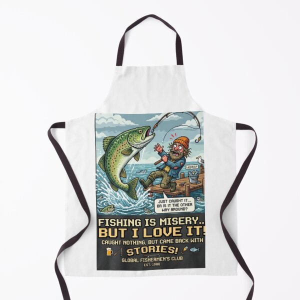 Item preview, Retro Pixel Art "Fishing is Misery... But I Love It!" Design designed and sold by NoriudaR.