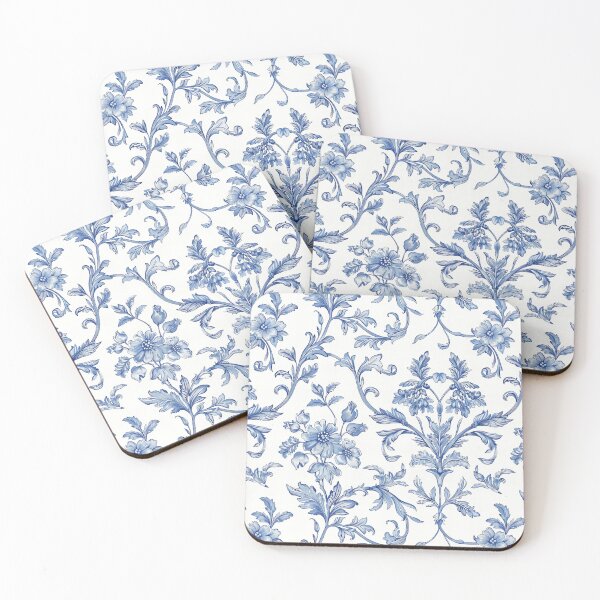Item preview, Blue Vintage Floral Damask Pattern designed and sold by OliaCreate.