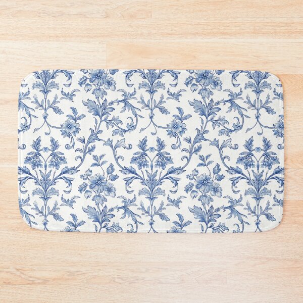 Item preview, Blue Vintage Floral Damask Pattern designed and sold by OliaCreate.