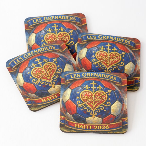 Item preview, Haitian Football Art | Les Grenadiers Heart Soccer Ball | Haiti World Cup 2026 Fan Gift   designed and sold by BrickByDream.