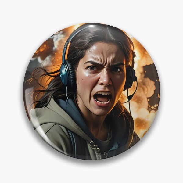 Item preview, Furious Gamer Amid Firestorm In Midnight Control Room designed and sold by ArtaFutura.