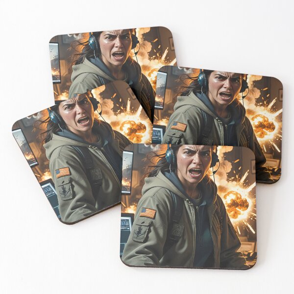 Item preview, Furious Gamer Amid Firestorm In Midnight Control Room designed and sold by ArtaFutura.