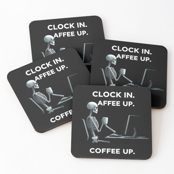 Item preview, Skeleton Office Graphic with "COFFEE UP" Text designed and sold by NoriudaR.