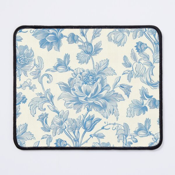 Item preview, Blue Vintage Floral Toile Pattern designed and sold by OliaCreate.