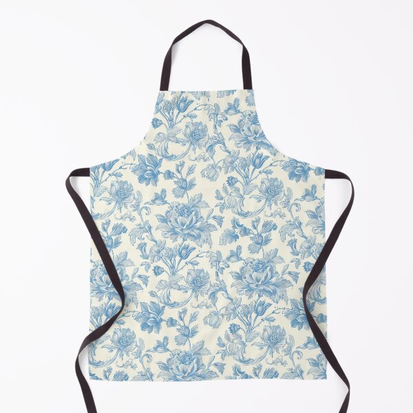 Item preview, Blue Vintage Floral Toile Pattern designed and sold by OliaCreate.
