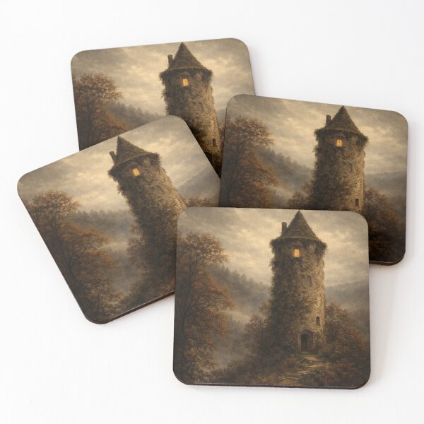 Item preview, Medieval Wall Art | Abandoned tower in autumn twilight | Dark Academia Decor designed and sold by yeeted17.