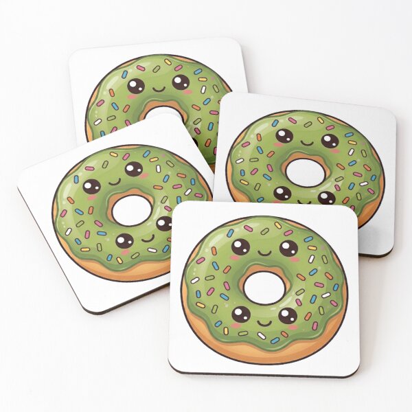 Item preview, Matcha Green Tea Donut Kawaii designed and sold by redsharkuk.