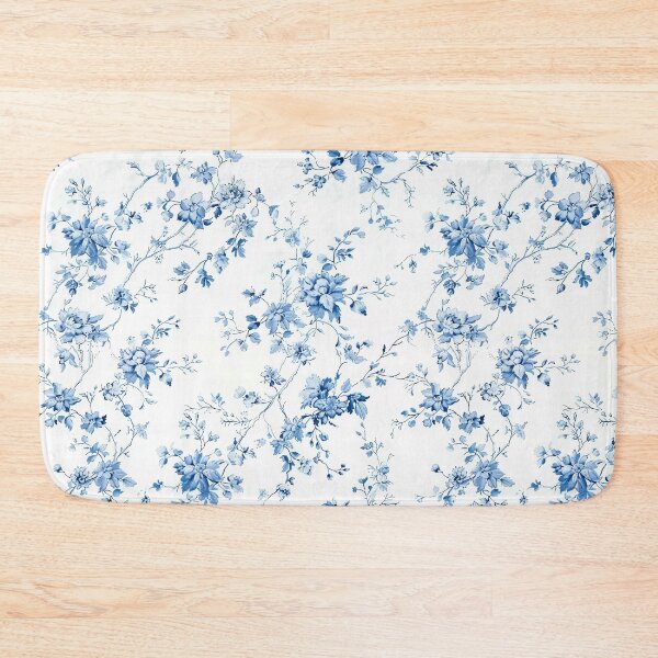 Item preview, Blue Vintage Floral Toile Pattern designed and sold by OliaCreate.