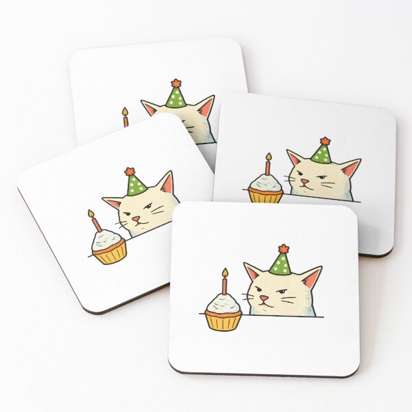 Item preview, Birthday Cat with Cupcake | Cute Funny Cat Party Graphic designed and sold by HBDStudio.