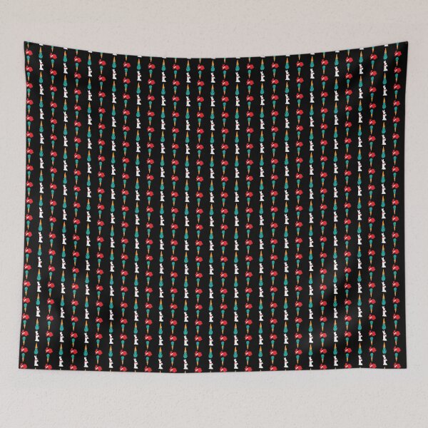 Item preview, Red & White Dapper Bunnies with Carrots Stripes designed and sold by Digitalmyth's Designs.