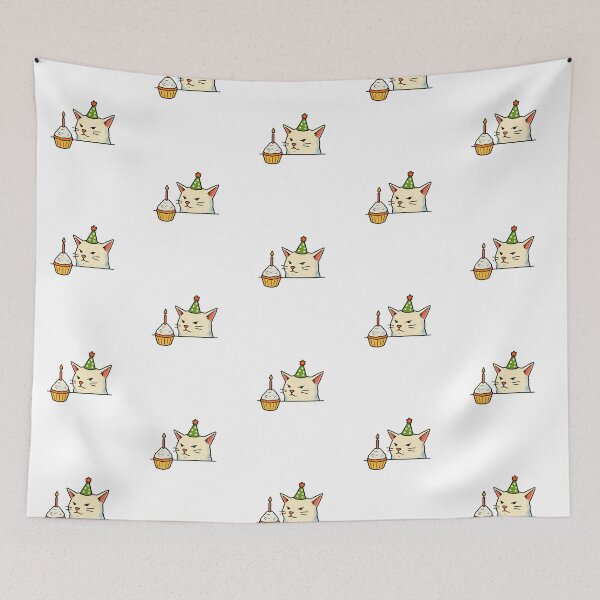 Item preview, Birthday Cat with Cupcake | Cute Funny Cat Party Graphic designed and sold by HBDStudio.