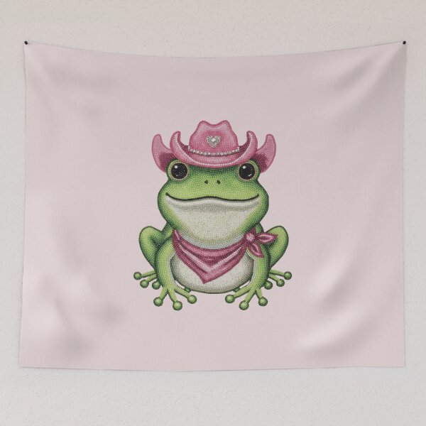 Item preview, Cowgirl Frog Rhinestone Design | Pink Cowboy Hat Cute Frog Western Aesthetic Graphic designed and sold by MS Pod Studio.