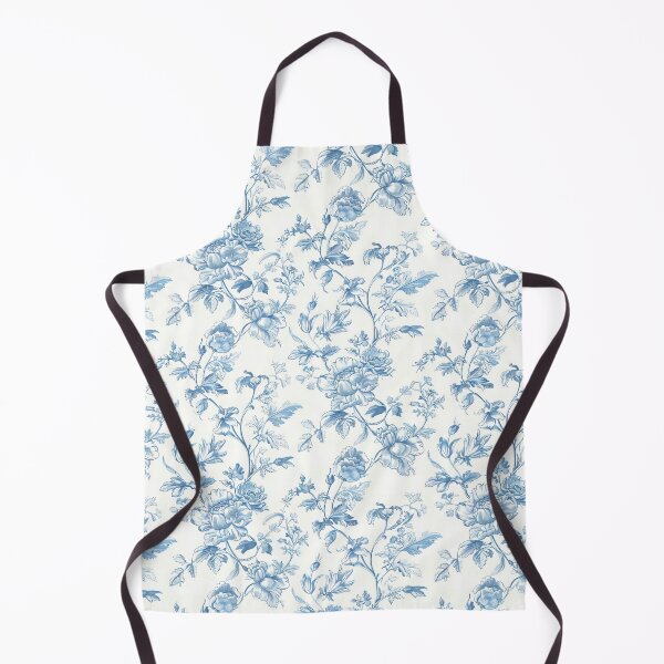 Item preview, Blue Vintage Floral Toile Pattern designed and sold by OliaCreate.