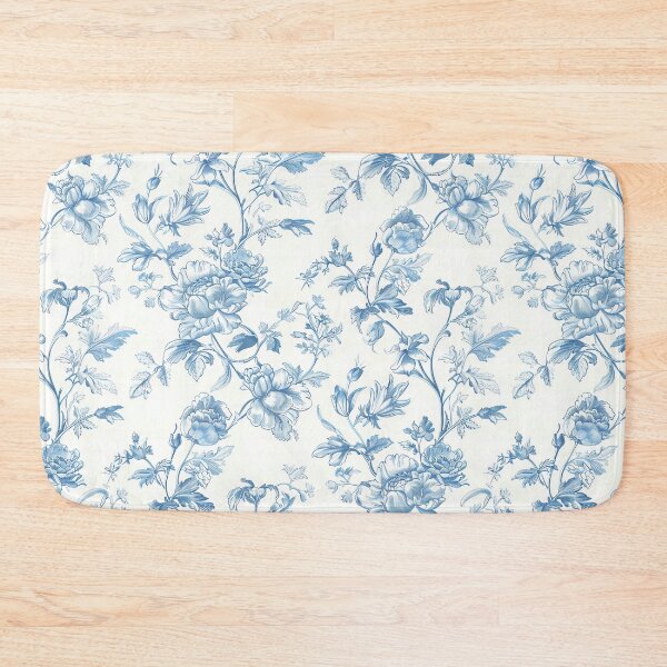 Item preview, Blue Vintage Floral Toile Pattern designed and sold by OliaCreate.