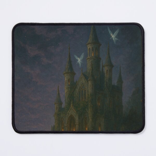 Item preview, Enchanted Castle Wall Art | Elf Castle at Twilight by the Sea | Magical Decor designed and sold by yeeted17.
