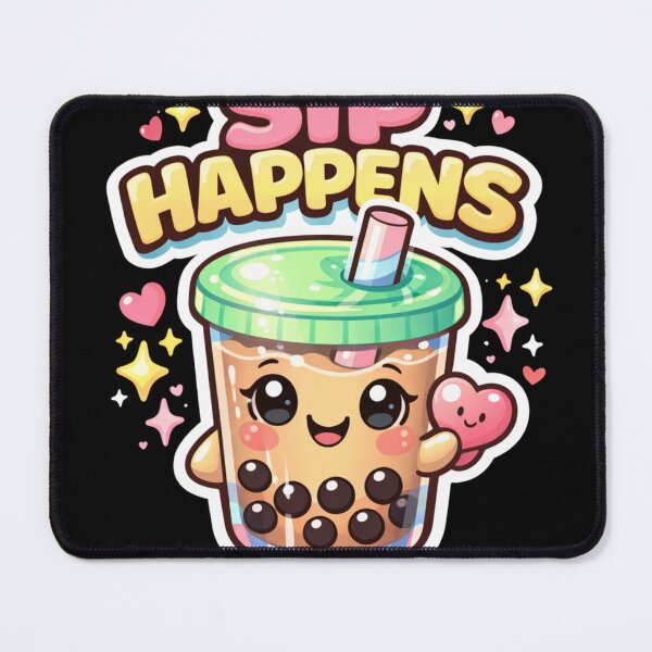 Item preview, Sip Happens – Cute Kawaii Bubble Tea Sticker | Funny Boba Drink Cartoon designed and sold by ZenGrowth4.