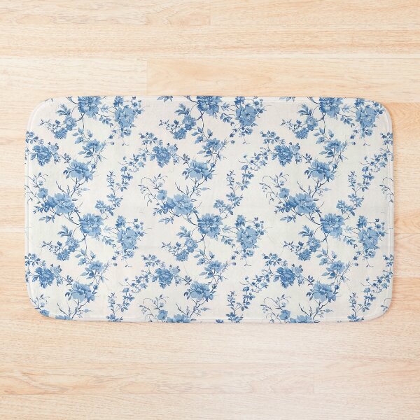 Item preview, Blue Vintage Floral Toile Pattern designed and sold by OliaCreate.