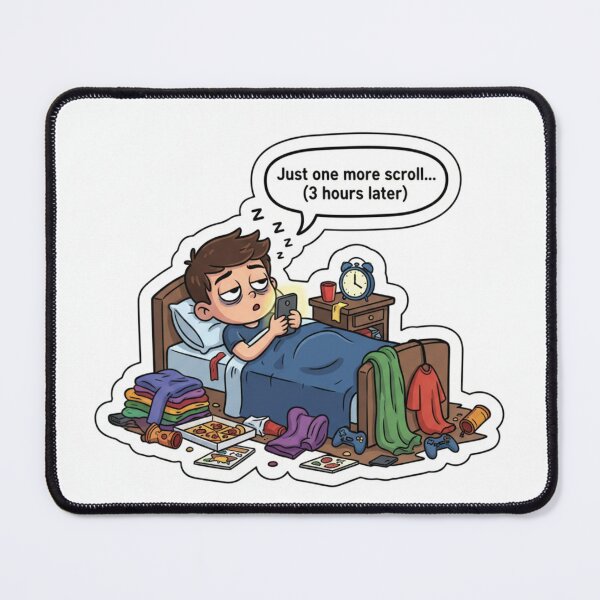Item preview, Late Night Phone Addiction Cartoon designed and sold by Doodlory.