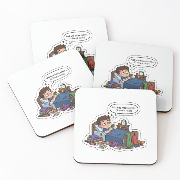 Item preview, Late Night Phone Addiction Cartoon designed and sold by Doodlory.