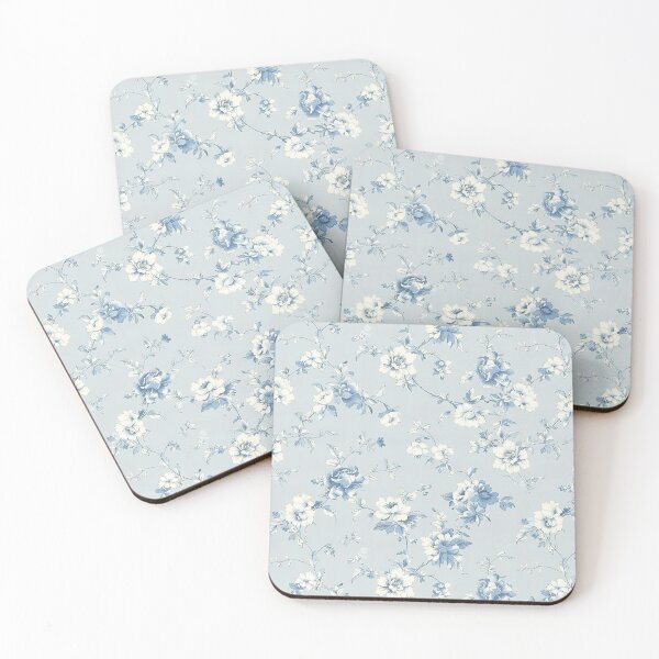 Item preview, Blue Vintage Floral Toile Pattern designed and sold by OliaCreate.